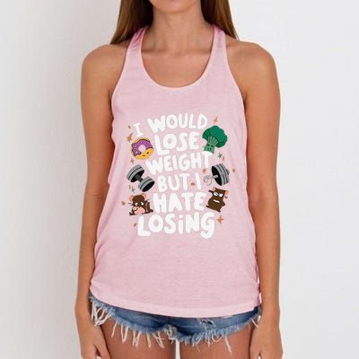 I Would Lose Weight But I Hate Losing Women's Knotted Racerback Tank