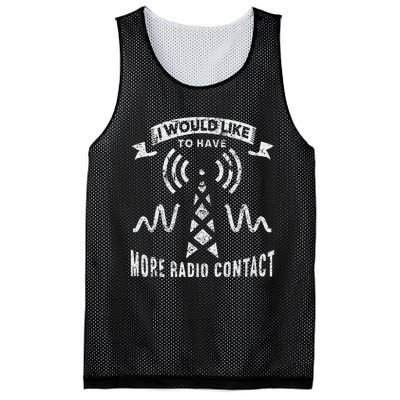 I Would Like To Have More Radio Contact Funny Ham Radio Mesh Reversible Basketball Jersey Tank