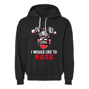 I Would Like To Rage Barbarian Panda Tabletop Gamers Garment-Dyed Fleece Hoodie