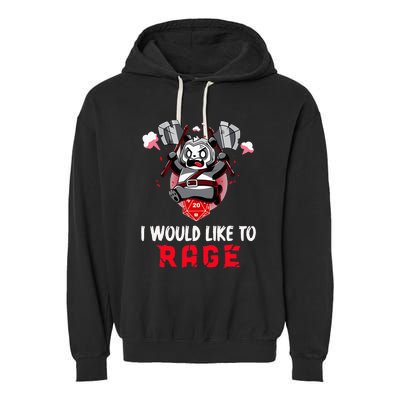 I Would Like To Rage Barbarian Panda Tabletop Gamers Garment-Dyed Fleece Hoodie