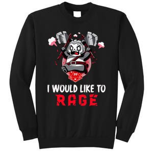 I Would Like To Rage Barbarian Panda Tabletop Gamers Sweatshirt