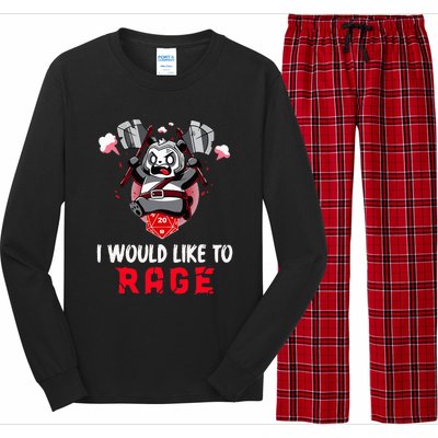 I Would Like To Rage Barbarian Panda Tabletop Gamers Long Sleeve Pajama Set