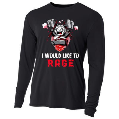 I Would Like To Rage Barbarian Panda Tabletop Gamers Cooling Performance Long Sleeve Crew