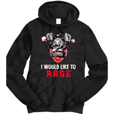 I Would Like To Rage Barbarian Panda Tabletop Gamers Tie Dye Hoodie