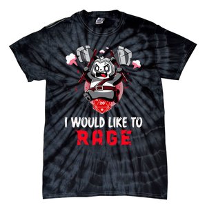 I Would Like To Rage Barbarian Panda Tabletop Gamers Tie-Dye T-Shirt