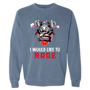 I Would Like To Rage Barbarian Panda Tabletop Gamers Garment-Dyed Sweatshirt