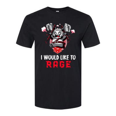 I Would Like To Rage Barbarian Panda Tabletop Gamers Softstyle CVC T-Shirt