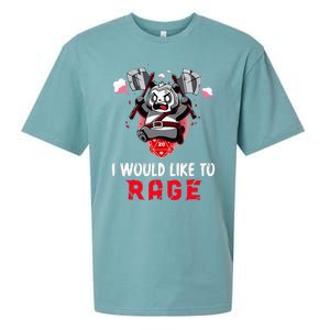 I Would Like To Rage Barbarian Panda Tabletop Gamers Sueded Cloud Jersey T-Shirt