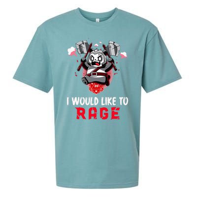 I Would Like To Rage Barbarian Panda Tabletop Gamers Sueded Cloud Jersey T-Shirt