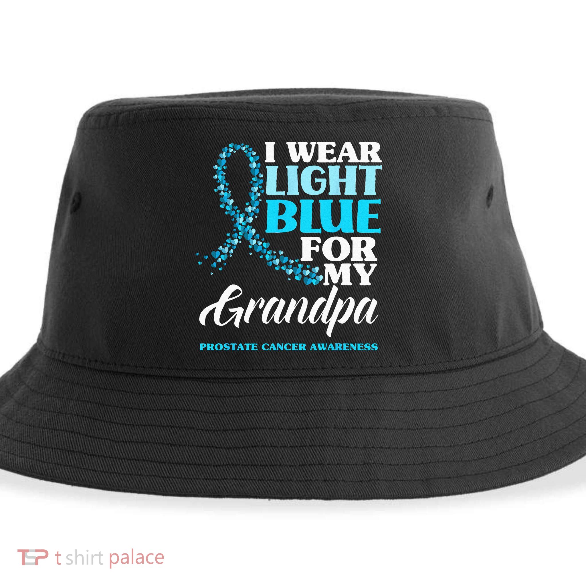 I Wear Light Blue For My Grandpa Prostate Cancer Awareness Sustainable Bucket Hat