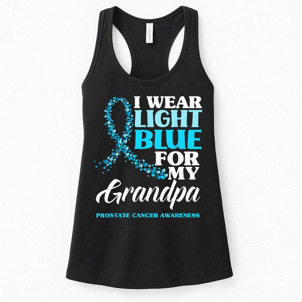 I Wear Light Blue For My Grandpa Prostate Cancer Awareness Womens Tank Top