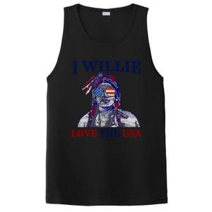 I Willie Love The Usa Meaningful Gift Proud American Funny 4th Of July Cool Gift PosiCharge Competitor Tank