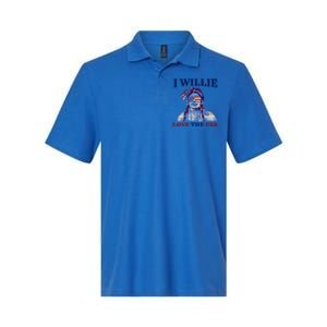 I Willie Love The Usa Meaningful Gift Proud American Funny 4th Of July Cool Gift Softstyle Adult Sport Polo