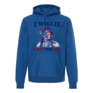 I Willie Love The Usa Meaningful Gift Proud American Funny 4th Of July Cool Gift Premium Hoodie