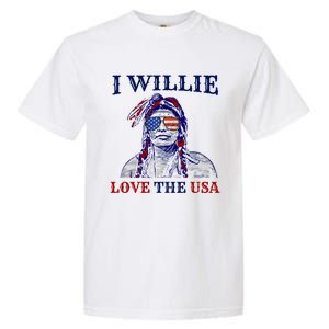 I Willie Love The Usa Meaningful Gift Proud American Funny 4th Of July Cool Gift Garment-Dyed Heavyweight T-Shirt