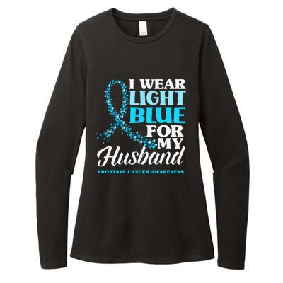 I Wear Light Blue For My Husband Prostate Cancer Awareness Womens CVC Long Sleeve Shirt