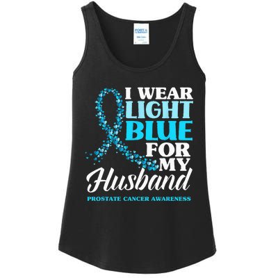 I Wear Light Blue For My Husband Prostate Cancer Awareness Ladies Essential Tank