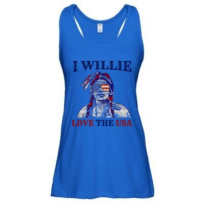 I Willie Love The Usa Gift Proud American Funny 4th Of July Cool Gift Ladies Essential Flowy Tank