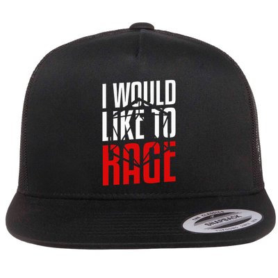 I Would Like To Rage Funny Rpg Gift For A Gamer Flat Bill Trucker Hat