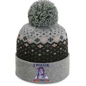 I Willie Love The Usa Great Gift Proud American Funny 4th Of July Cool Gift The Baniff Cuffed Pom Beanie