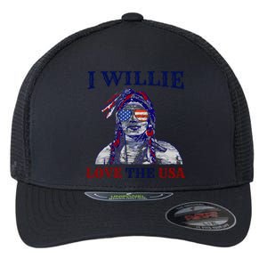 I Willie Love The Usa Great Gift Proud American Funny 4th Of July Cool Gift Flexfit Unipanel Trucker Cap