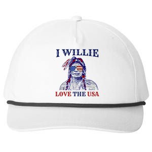 I Willie Love The Usa Great Gift Proud American Funny 4th Of July Cool Gift Snapback Five-Panel Rope Hat