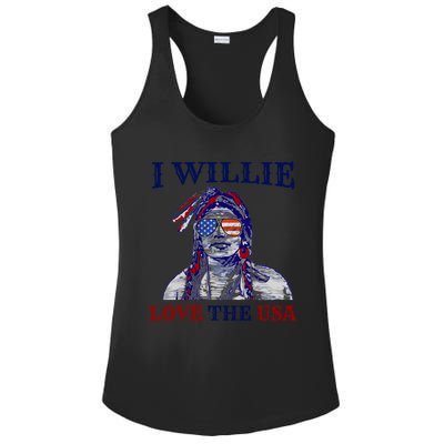 I Willie Love The Usa Great Gift Proud American Funny 4th Of July Cool Gift Ladies PosiCharge Competitor Racerback Tank