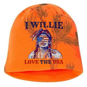 I Willie Love The Usa Great Gift Proud American Funny 4th Of July Cool Gift Kati - Camo Knit Beanie