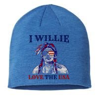 I Willie Love The Usa Great Gift Proud American Funny 4th Of July Cool Gift Sustainable Beanie