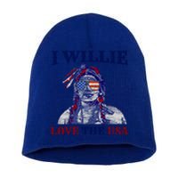 I Willie Love The Usa Great Gift Proud American Funny 4th Of July Cool Gift Short Acrylic Beanie