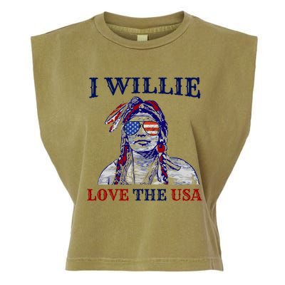 I Willie Love The Usa Great Gift Proud American Funny 4th Of July Cool Gift Garment-Dyed Women's Muscle Tee