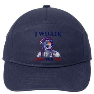 I Willie Love The Usa Great Gift Proud American Funny 4th Of July Cool Gift 7-Panel Snapback Hat