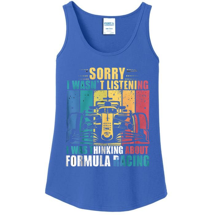 I WasnT Listening I Was Thinking About Formula Racing Ladies Essential Tank