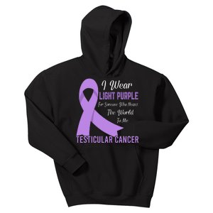 I Wear Light Purple For Someone Testicular Cancer Awareness Kids Hoodie