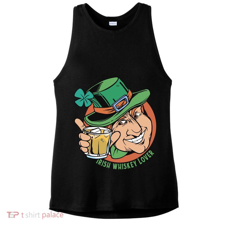 Irish Whiskey Lover St Patricks Day Ladies PosiCharge Tri-Blend Wicking Tank