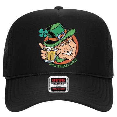 Irish Whiskey Lover St Patricks Day High Crown Mesh Back Trucker Hat