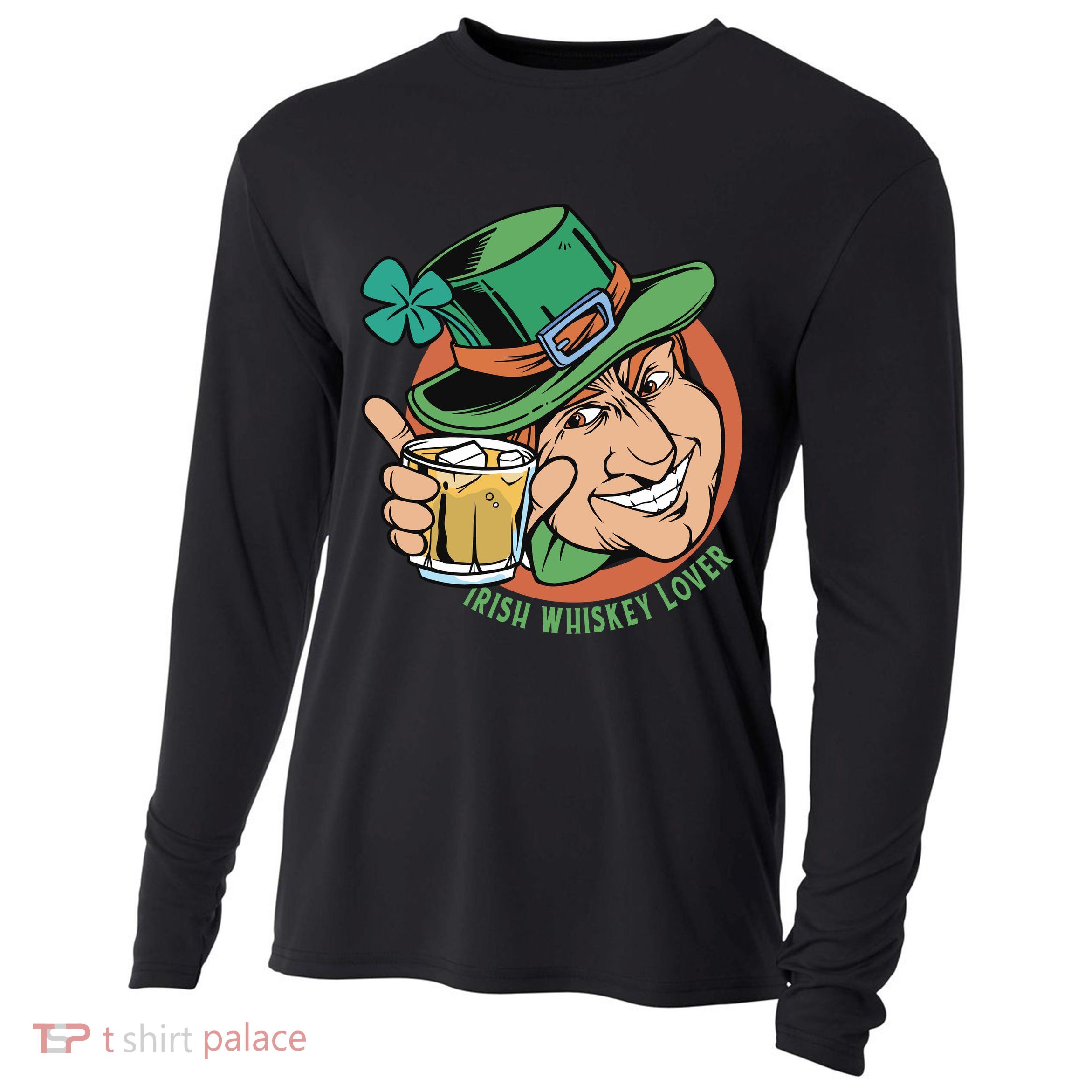 Irish Whiskey Lover St Patricks Day Cooling Performance Long Sleeve Crew