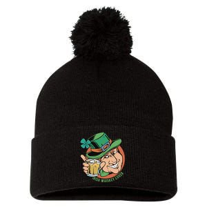 Irish Whiskey Lover St Patricks Day Pom Pom 12in Knit Beanie