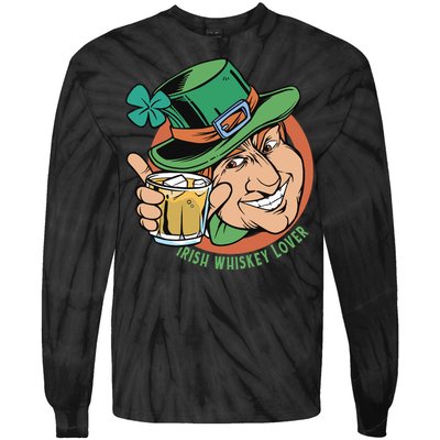 Irish Whiskey Lover St Patricks Day Tie-Dye Long Sleeve Shirt