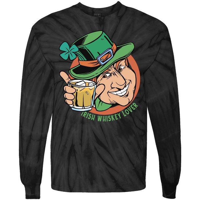 Irish Whiskey Lover St Patricks Day Tie-Dye Long Sleeve Shirt