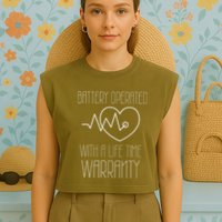 Im Wired Like That Icd Surgery Cardiac Pacemaker Chd Warrior Garment-Dyed Women's Muscle Tee