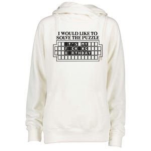 I Would Like To Solve The Puzzle Fuck The Patriarchy Womens Funnel Neck Pullover Hood