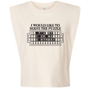 I Would Like To Solve The Puzzle Fuck The Patriarchy Garment-Dyed Women's Muscle Tee