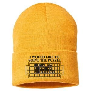 I Would Like To Solve The Puzzle Fuck The Patriarchy Sustainable Knit Beanie