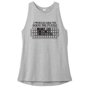 I Would Like To Solve The Puzzle Fuck The Patriarchy Ladies PosiCharge Tri-Blend Wicking Tank