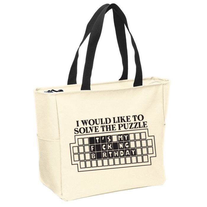 I Would Like To Solve The Puzzle Fuck The Patriarchy Zip Tote Bag