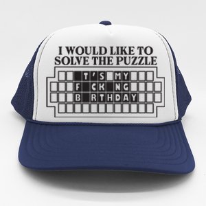 I Would Like To Solve The Puzzle Fuck The Patriarchy Trucker Hat