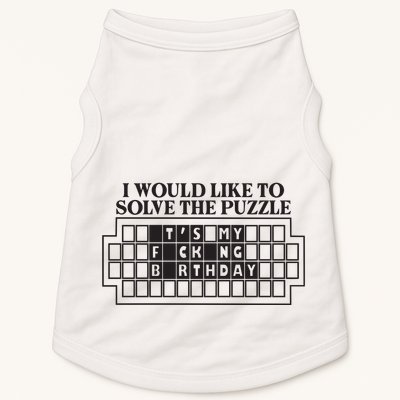 I Would Like To Solve The Puzzle Fuck The Patriarchy Doggie Tank