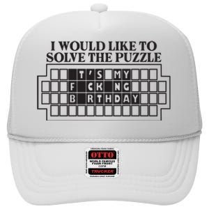 I Would Like To Solve The Puzzle Fuck The Patriarchy High Crown Mesh Back Trucker Hat