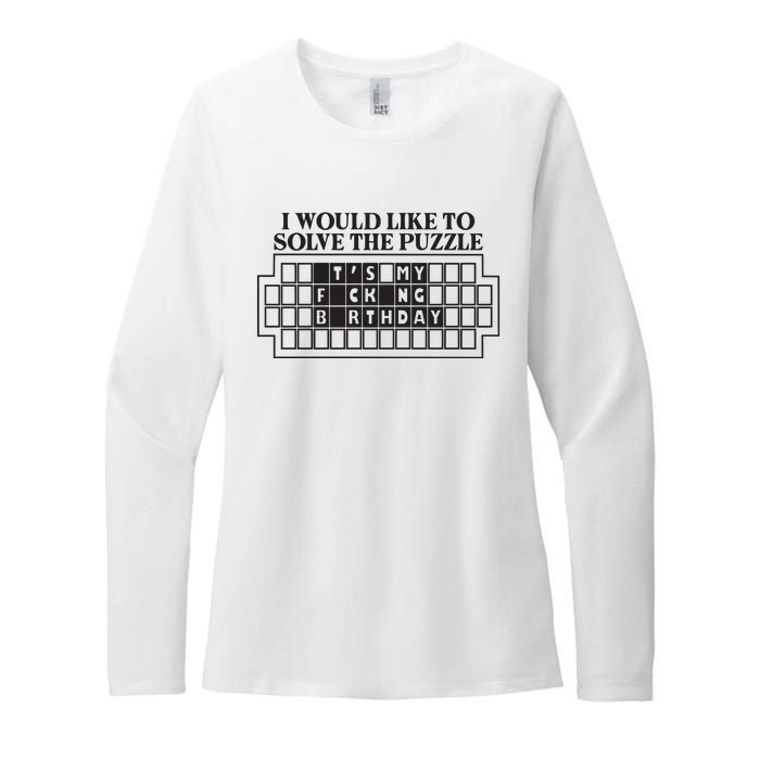 I Would Like To Solve The Puzzle Fuck The Patriarchy Womens CVC Long Sleeve Shirt